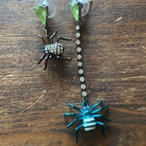 Betsey Johnson Halloween Spider Drop Earrings